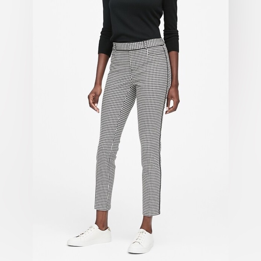 Women’s Houndstooth Black & White Skinny Pants Banana Republic Size 6 Dress Pant